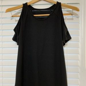 Black cold shoulder top